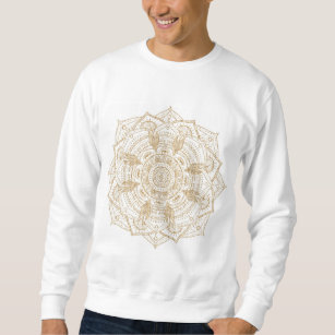 Elegant White & Gold Mandala Hand Drawn Design Sweatshirt