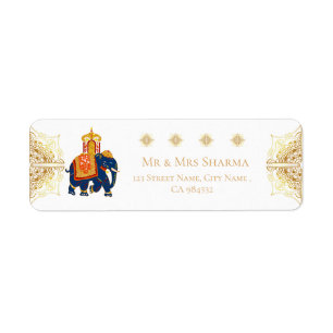 Elegant White Gold Mandala Indian Wedding Address