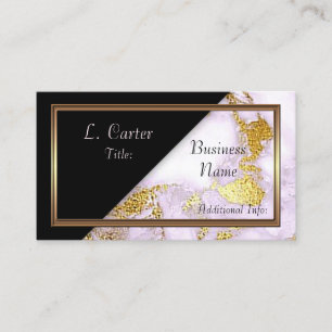 Elegant White & Gold Marble Business Card 3
