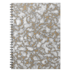 Elegant White Gold Marble Notebook