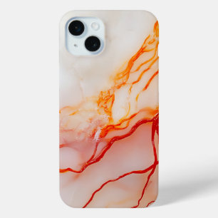 Elegant White & Gold Marble Pattern iPhone 15 Mini Case