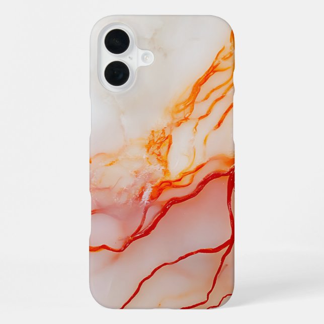 Elegant White & Gold Marble Pattern iPhone Case (Back)