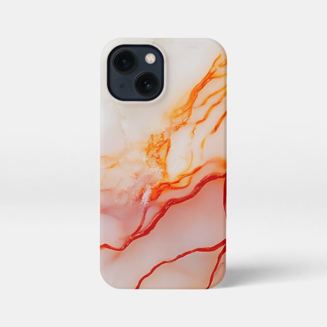 Elegant White & Gold Marble Pattern iPhone Case (Back)