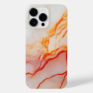 Elegant White & Gold Marble Pattern iPhone 14 Pro Max Case