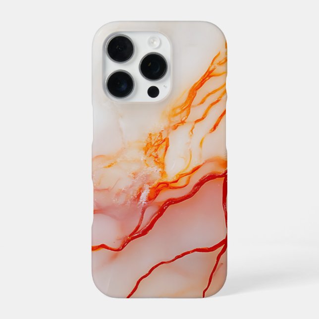 Elegant White & Gold Marble Pattern iPhone Case (Back)