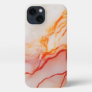 Elegant White & Gold Marble Pattern iPhone 13 Case