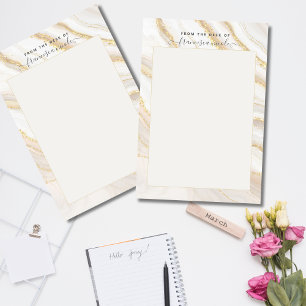 Elegant White Gold Marble Post-it Notes