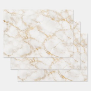 Elegant White & Gold Marble Wrapping Paper