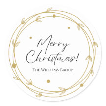 Elegant White & Gold Minimalist Merry Christmas