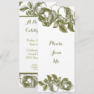 Elegant White Gold Roses Custom Party Invitations