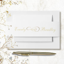 Elegant White Gold Script Traditional Classic