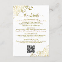 Elegant White & Gold Wedding QR Code Details