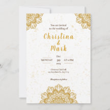  Elegant White Golden Modern Typography  Wedding 
