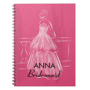 Elegant White Gown Bridal Shower Favour Notebook
