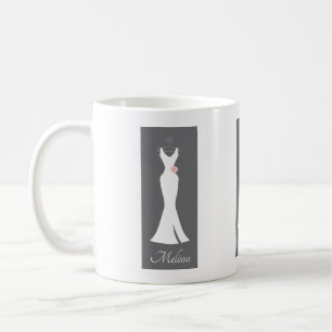 Elegant White Gown on Gray - Stylish Simple Design Coffee Mug