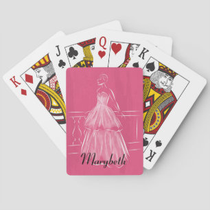 Elegant White Gown Playing Cards