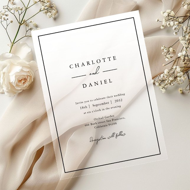 Elegant White Gradient Acrylic Wedding Invitation (Elegant White Gradient Acrylic Wedding Invitation)