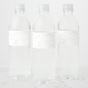 Elegant White Graduation Announcement Water Bottle Label