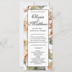 Elegant white green orange boho  floral program 