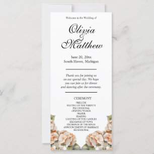 Elegant white green orange boho floral program