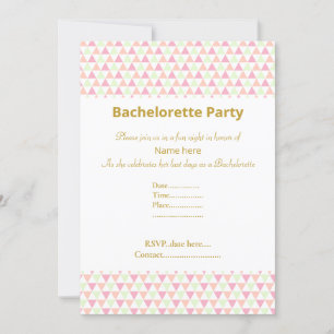 ELEGANT WHITE GREEN PINK BACHELORETTE INVITATION