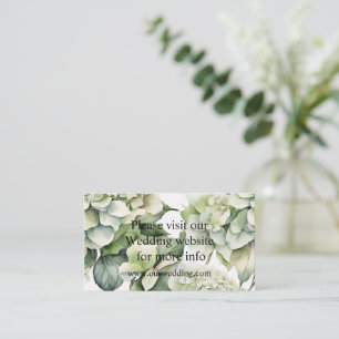 Elegant white green watercolor floral hydrangeas enclosure card