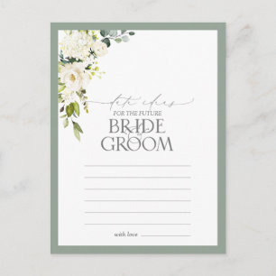 Elegant White Grey Green Watercolor Date Ideas Postcard