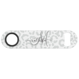Elegant White Grey Leopard Cheetah Animal Print