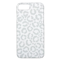Elegant White Grey Leopard Cheetah Animal Print