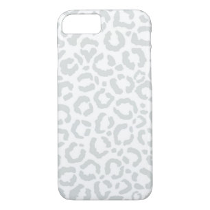 Elegant White Grey Leopard Cheetah Animal Print iPhone 8/7 Case