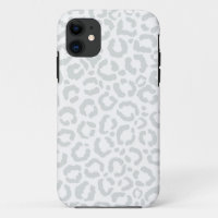 Elegant White Grey Leopard Cheetah Animal Print