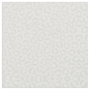 Elegant White Grey Leopard Cheetah Animal Print Fabric