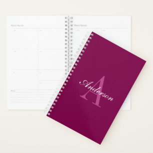 Elegant White & Grey Monogram Planner