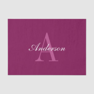 Elegant White & Grey Monogram Tissue Paper