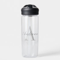 Elegant White & Grey Monogram