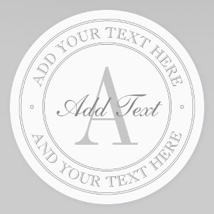 Elegant White & Grey Monogram Waterproof