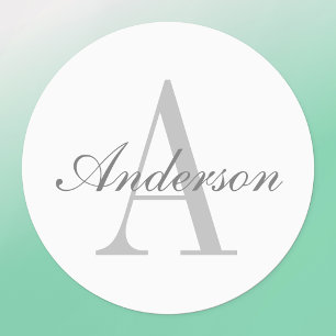 Elegant White & Grey Monogram   Waterproof