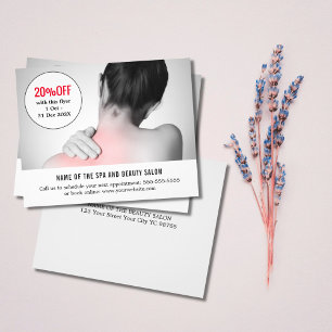 Elegant White Grey Photo Massage Therapist Flyer