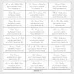 Elegant White Grey Script 24 Wedding Guest Address<br><div class="desc">24 wedding guest address labels for sending out your invitations with dark grey elegant text against white. Add the names in a beautiful,  classic script and the address in an elegant timeless font.</div>