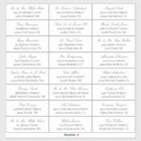 Elegant White Grey Script 24 Wedding Guest Address
