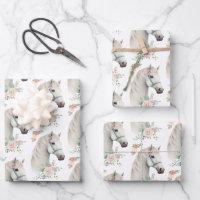 Elegant White Horse Boho Floral