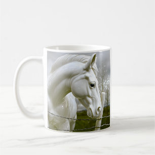 Elegant White Horse Coffee Mug