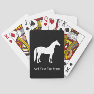 Elegant White Horse Customisable Text Playing Cards