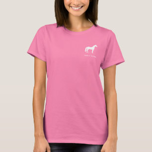 Elegant White Horse Customisable Text T-Shirt