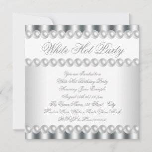 Elegant White Hot Birthday Party Invitation
