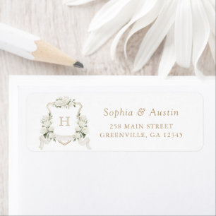 Elegant White Hydrangea Crest Return Address