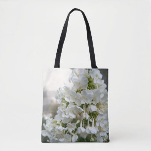 Elegant White Hydrangea Floral Tote Bag Botanica