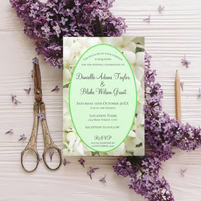 Elegant White Hydrangea Wedding Invitation Magnet (Creator Uploaded)