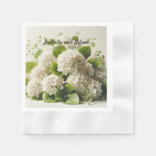 Elegant White Hydrangea Wedding Napkins