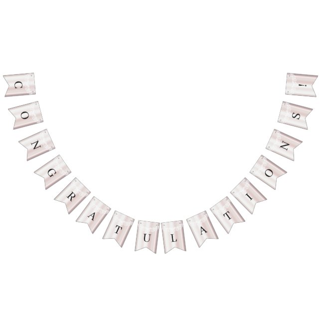 Elegant White Lace Floral Bunting Flag (All)